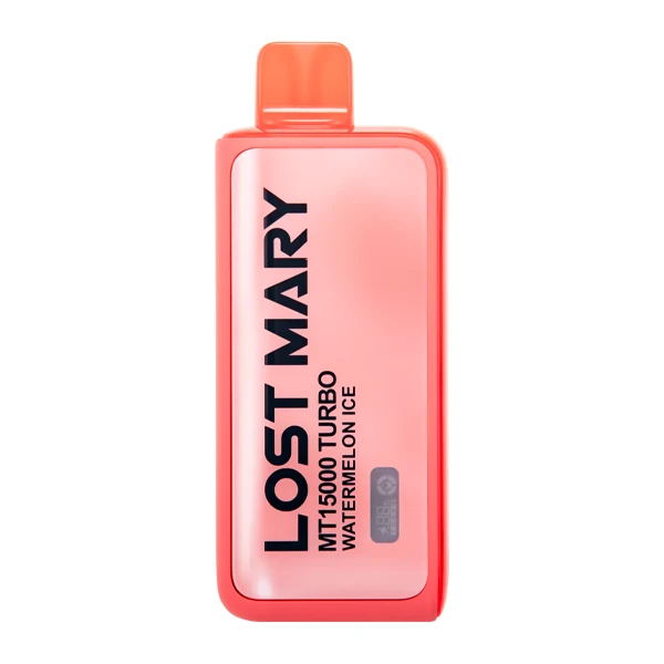 Esco Bar H2O Watermelon Ice Lost Mary MT15000 Turbo being held upright