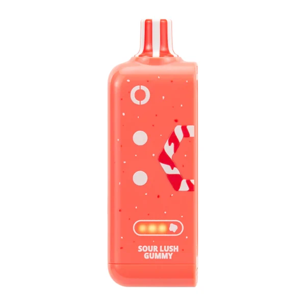 Bar chart comparing price per ml of Candy King Strawberry Belts vs competitors, with text "candy king strawberry belts lowest price 6 ml vape juice" in the chart title