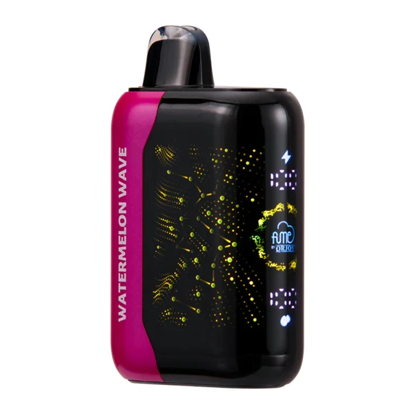 A person holding a water melon vape device, demonstrating the proper way to inhale for optimal flavor and vapor production.